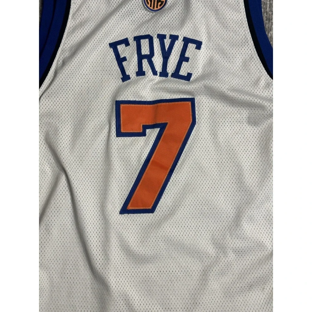 Adidas New York Knicks Channing Frye Jersey 44 Rare White Authentic Y2K Vintage